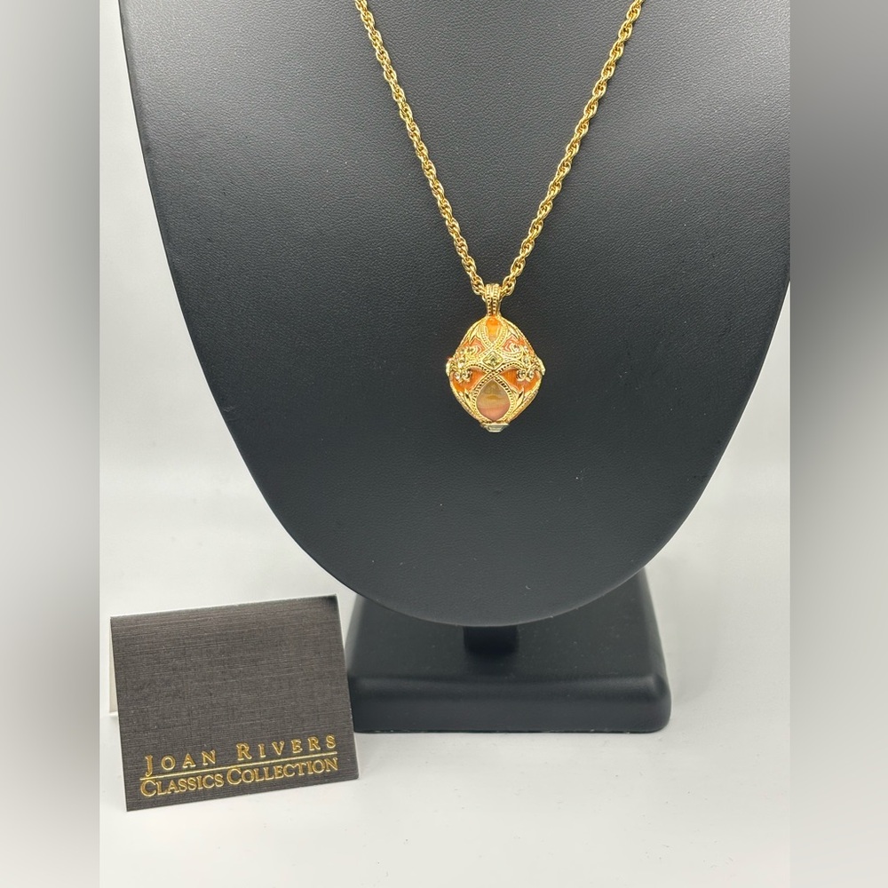 Joan Rivers Gold and Orange Pendant Necklace